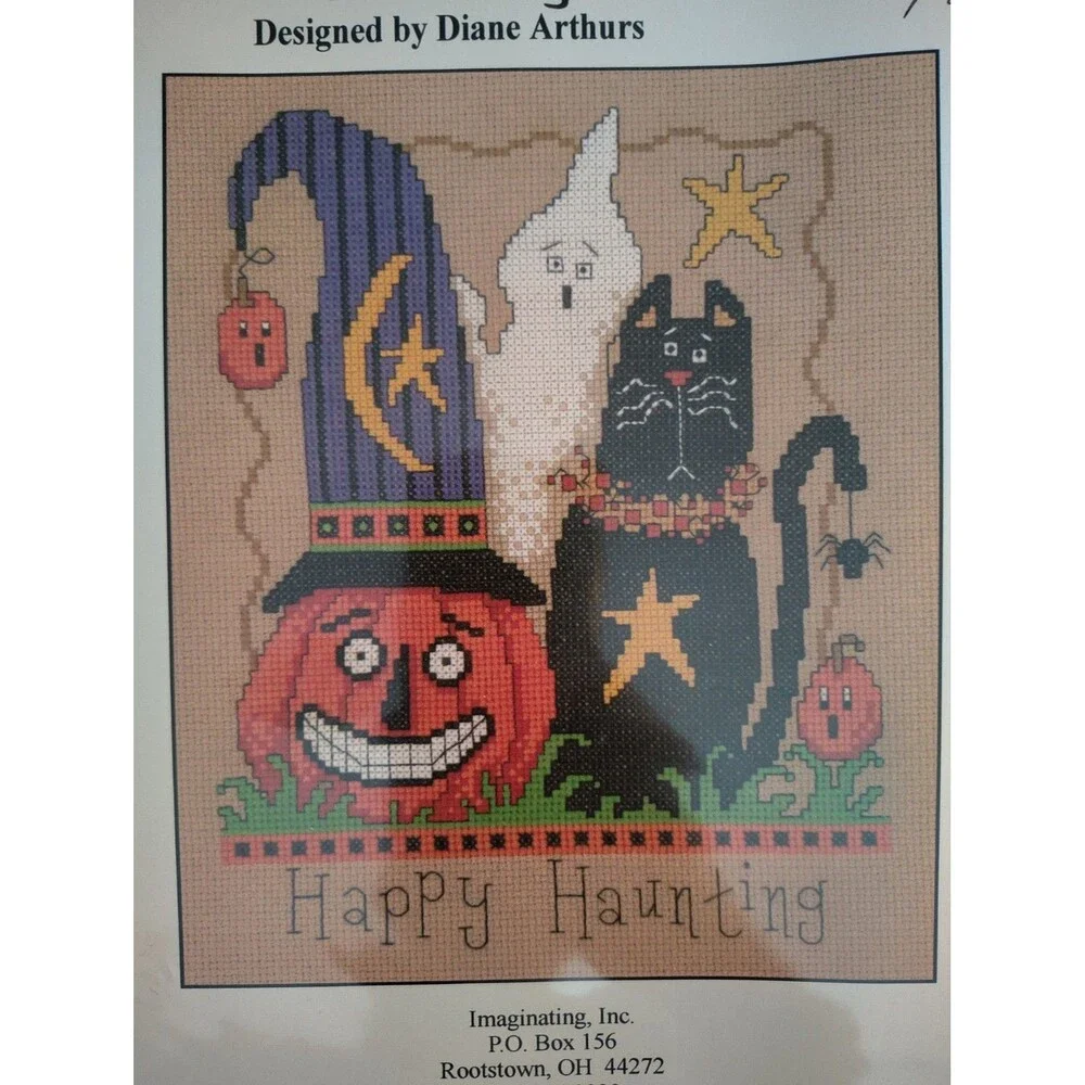 IMAGINATING Haunting Cross Stitch Pattern #1737 Diane Arthurs Halloween Folk Art